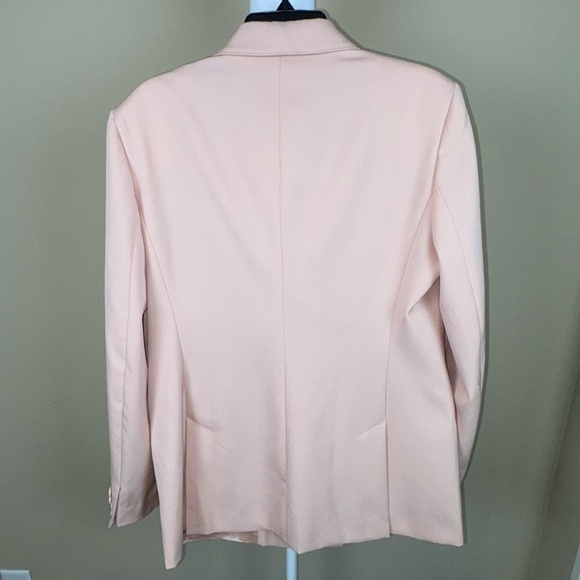 MaxMara Peach Double Breasted Button Front Virgin Wool Blazer Jacket; Size 10 - Picture 5 of 15